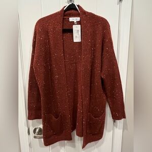 John + Jenn Heathered Burgundy Oversized Cardigan Women’s Small